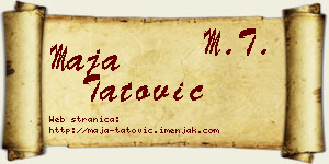 Maja Tatović vizit kartica